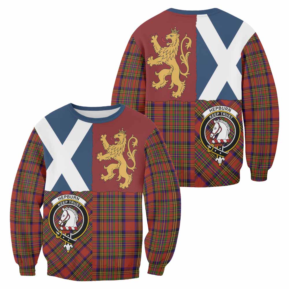 Hepburn Crest Tartan Sweatshirt with Lion Rampant Saltire Style