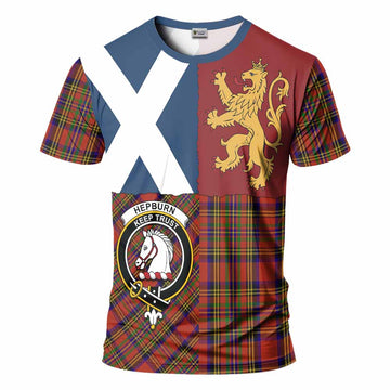 Hepburn Crest Tartan T-Shirt with Lion Rampant Saltire Style