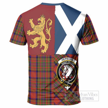 Hepburn Crest Tartan T-Shirt with Lion Rampant Saltire Style