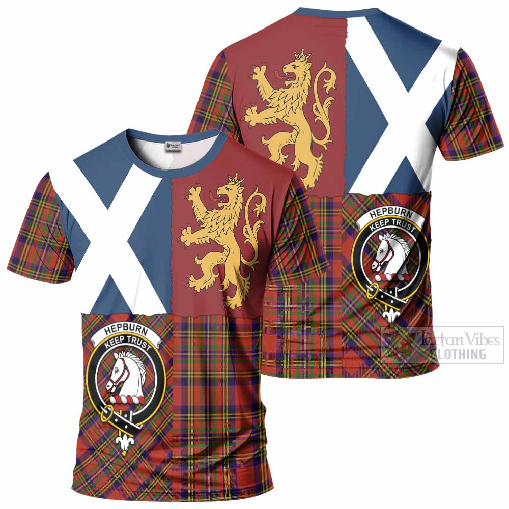 Hepburn Crest Tartan T-Shirt with Lion Rampant Saltire Style