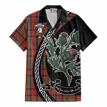 Hepburn Family Crest Tartan Cotton Hawaiian Shirt Alba Thistle Inspired