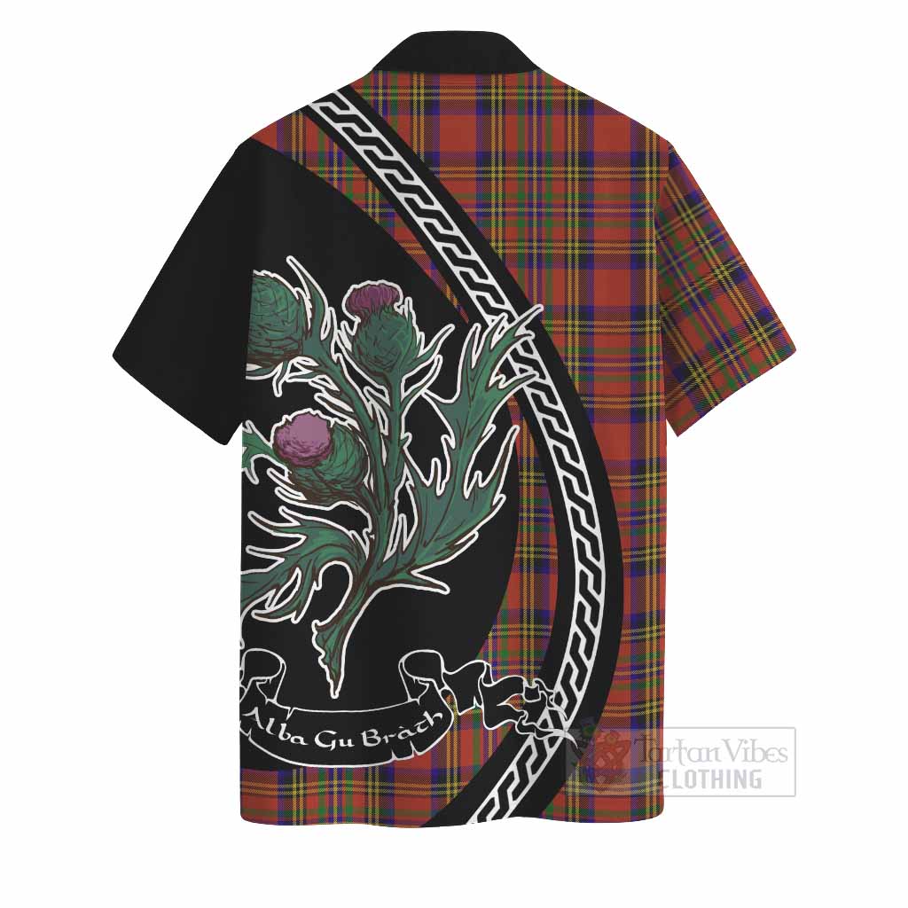 Hepburn Family Crest Tartan Hawaiian Shirt Alba Thistle Inspired - Tartan Vibes Clothing