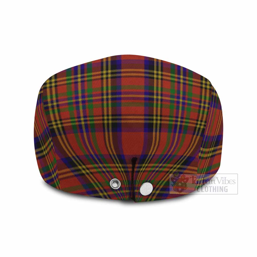 Hepburn Family Crest Tartan Jeff Cap, Tartan Flat Cap