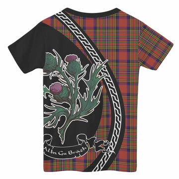 Hepburn Family Crest Tartan Kid T-shirt Alba Thistle Inspired