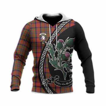 Hepburn Family Crest Tartan Knitted Hoodie Alba Thistle Inspired