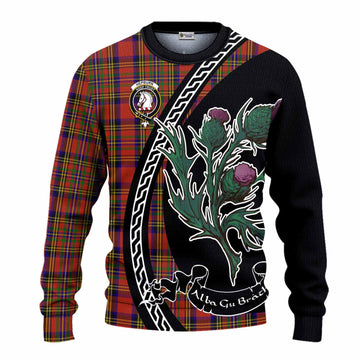 Hepburn Family Crest Tartan Knitted Sweater Alba Thistle Inspired