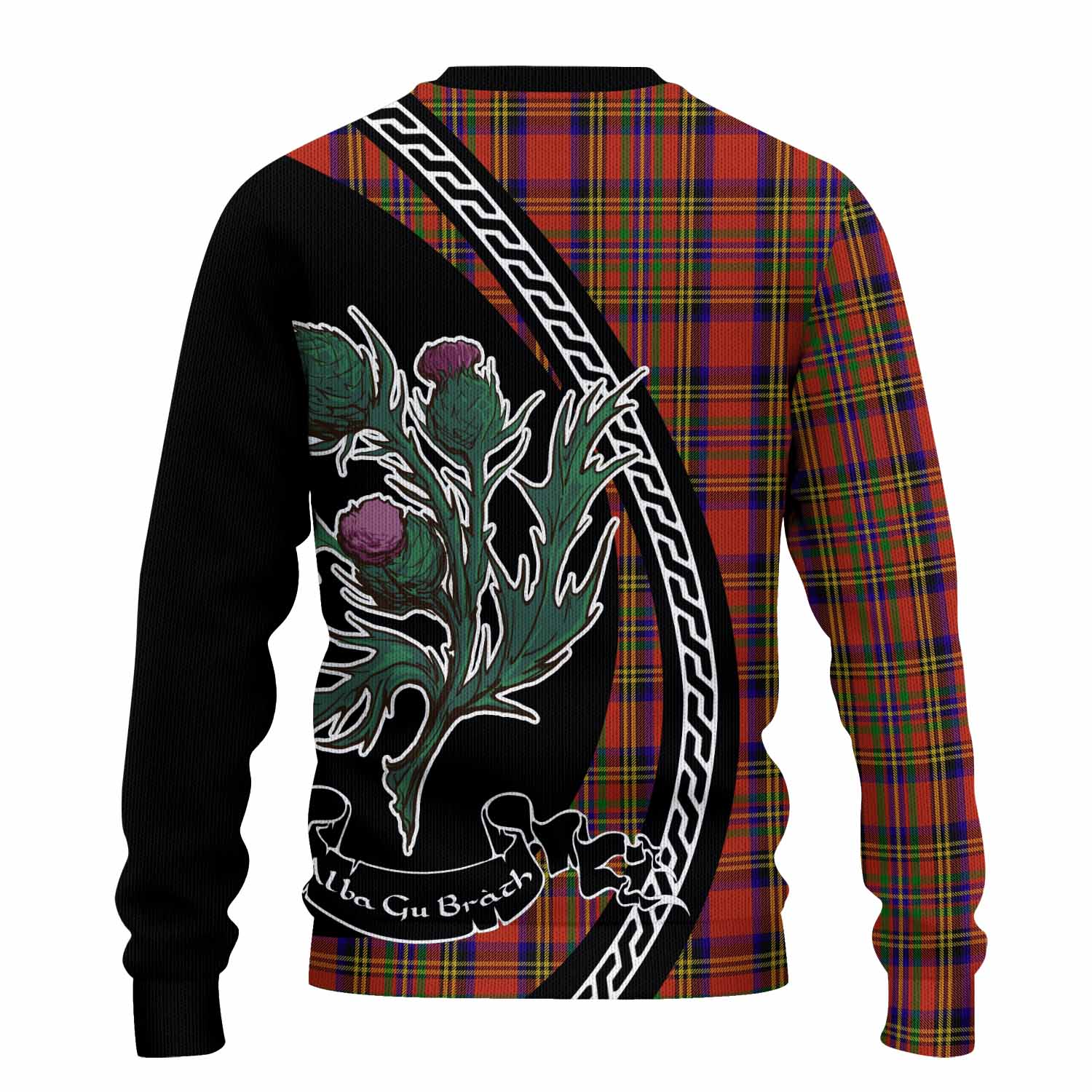 Hepburn Family Crest Tartan Knitted Sweater Alba Thistle Inspired - Tartan Vibes Clothing