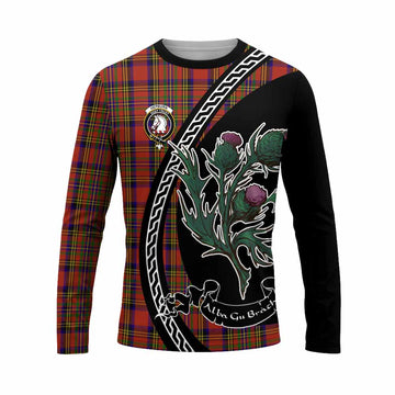 Hepburn Family Crest Tartan Long Sleeve T-Shirt Alba Thistle Inspired - Tartan Vibes Clothing