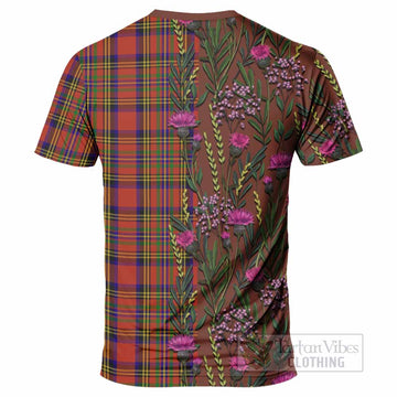 Hepburn Family Crest Tartan T-Shirt Scottish Thistle Flower Pattern Half Style - Tartan Vibes Clothing