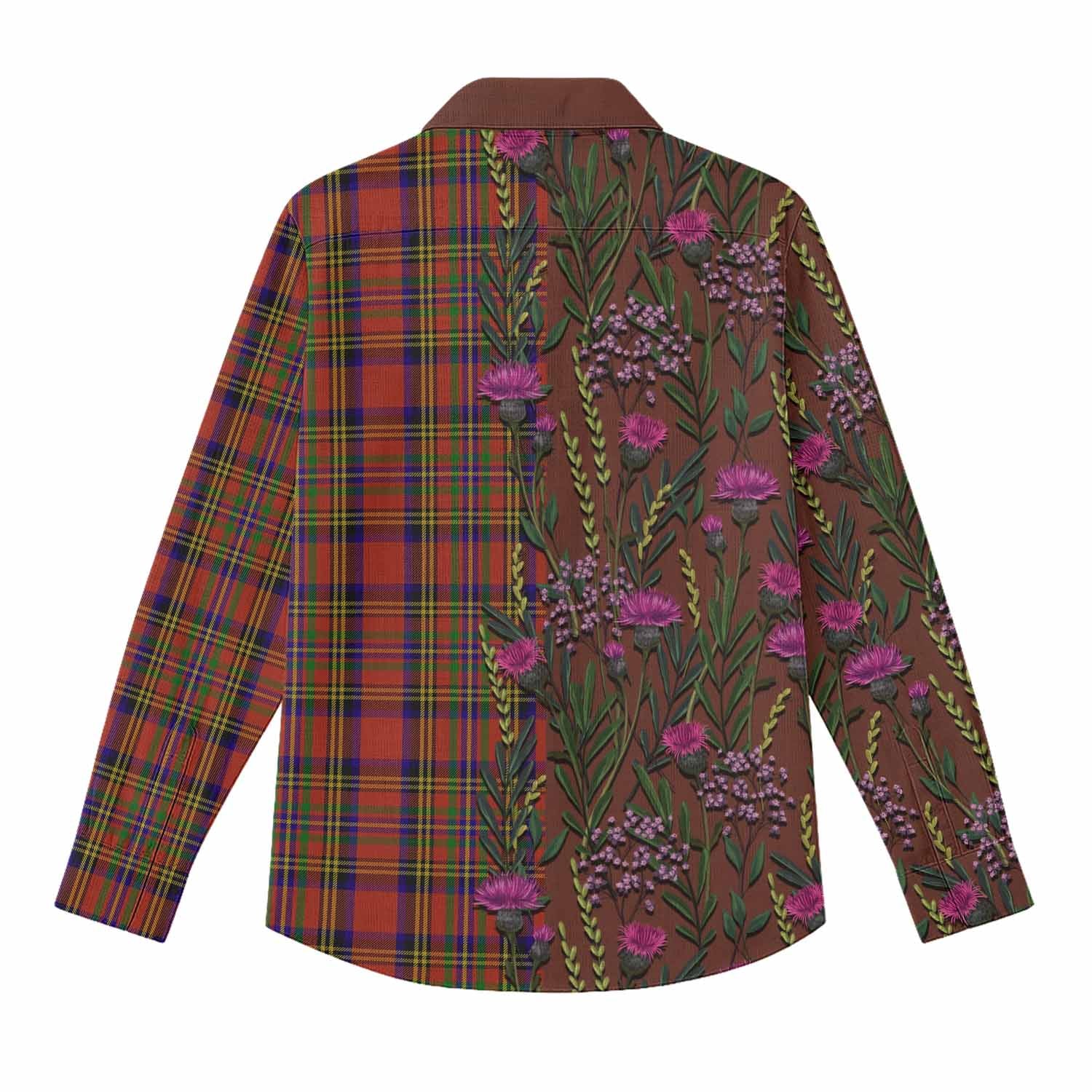 Hepburn Family Crest Tartan Women Casual Shirt Scottish Thistle Flower Pattern Half Style - Tartan Vibes Clothing