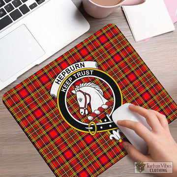 Hepburn Modern Tartan Mouse Pad with Family Crest