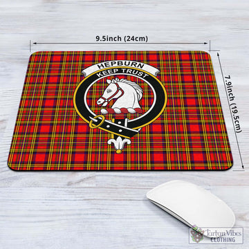 Hepburn Modern Tartan Mouse Pad with Family Crest