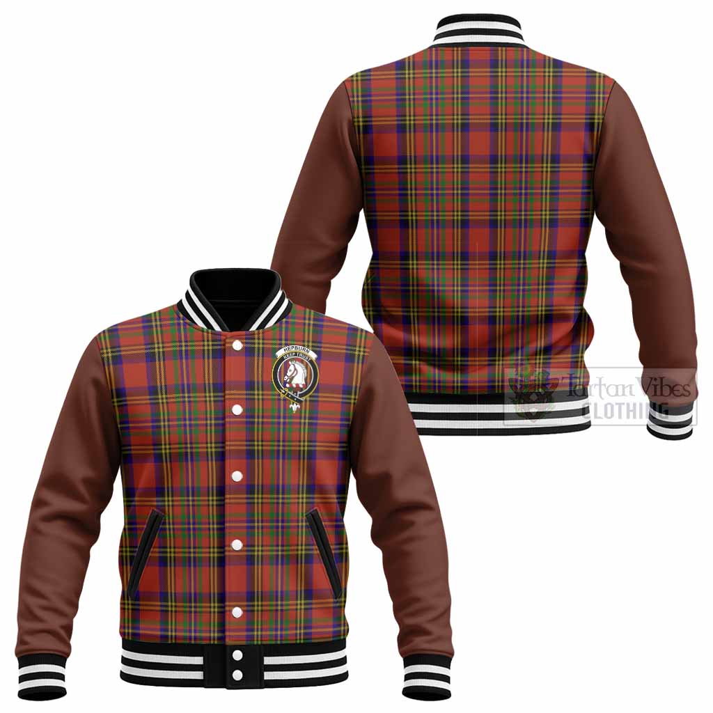 Hepburn Tartan Accent Baseball Jacket with Family Crest