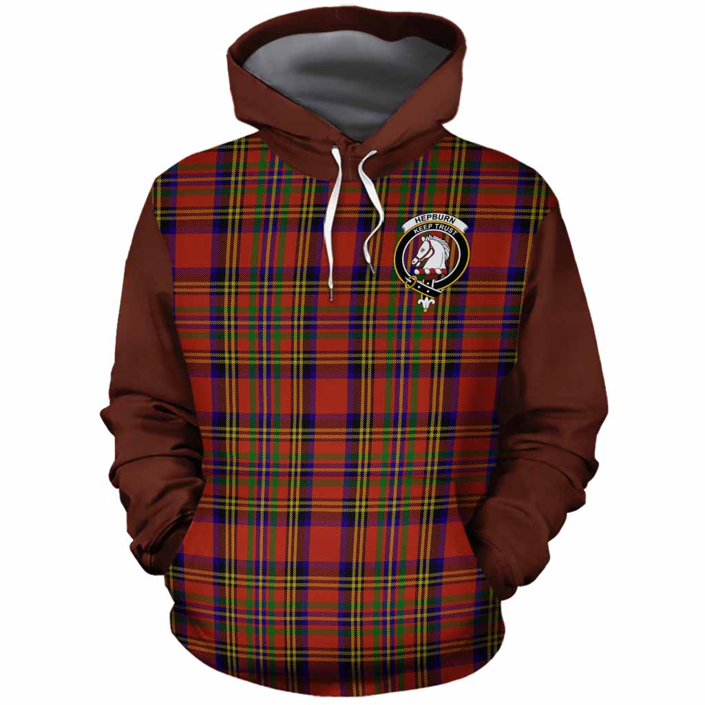 Hepburn Tartan Accent Cotton Hoodie with Family Crest