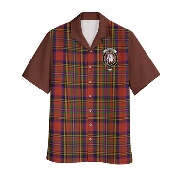 Hepburn Tartan Accent Hawaiian Shirt with Family Crest