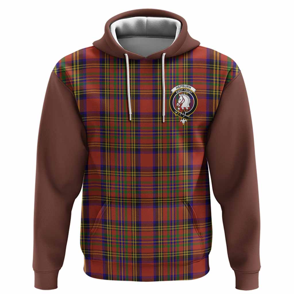 Hepburn Tartan Accent Hoodie with Family Crest