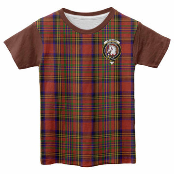 Hepburn Tartan Accent Kid T-shirt with Family Crest