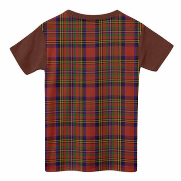 Hepburn Tartan Accent Kid T-shirt with Family Crest