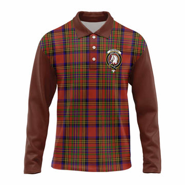Hepburn Tartan Accent Long Sleeve Polo Shirt with Family Crest