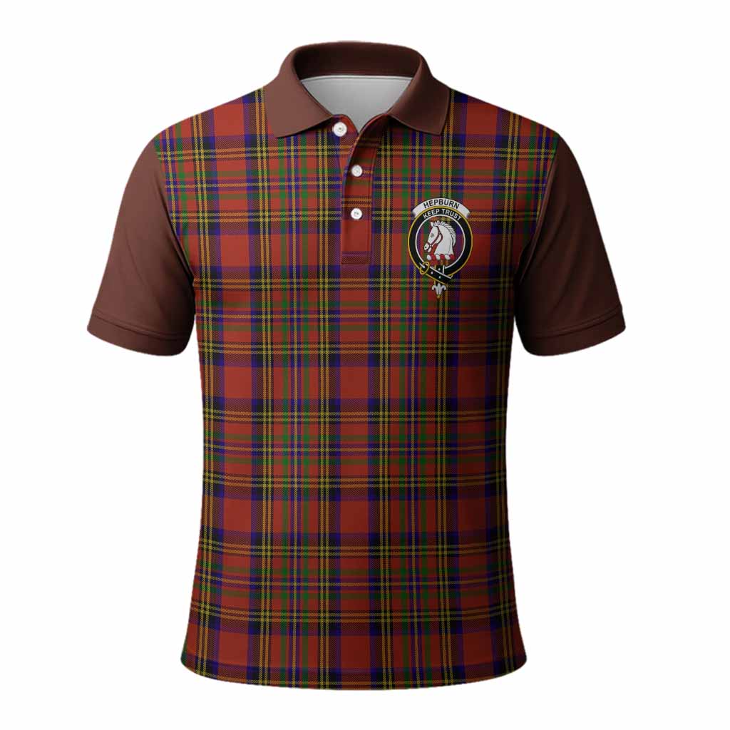 Hepburn Tartan Accent Polo Shirt with Family Crest