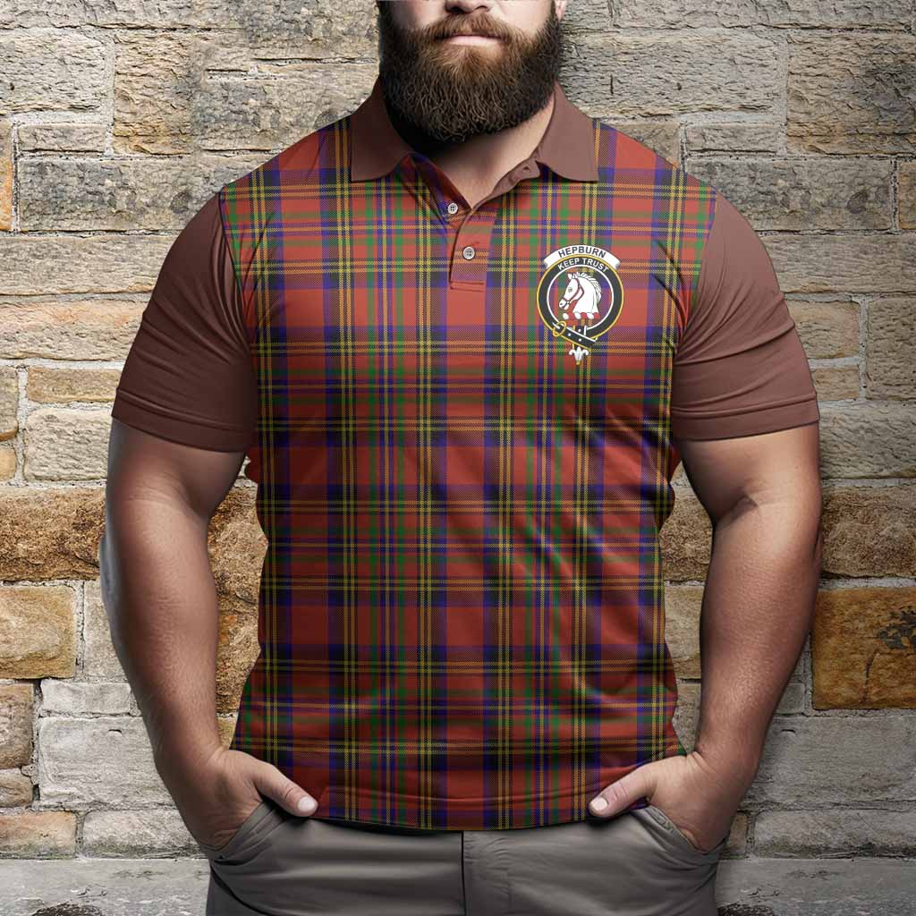Hepburn Tartan Accent Polo Shirt with Family Crest
