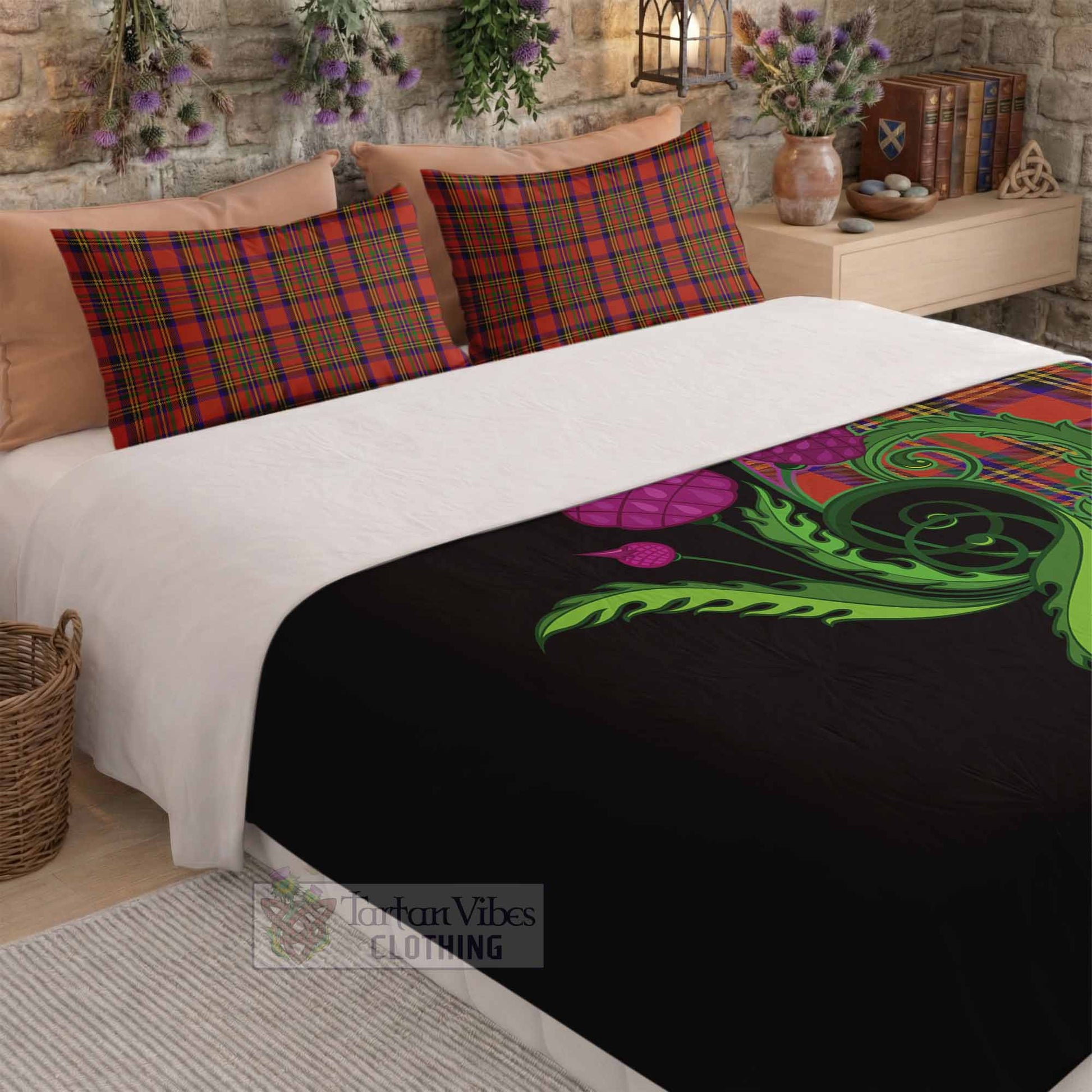 Hepburn Tartan Bedding Set Traditional Scottish Thistle - Tartan Vibes Clothing