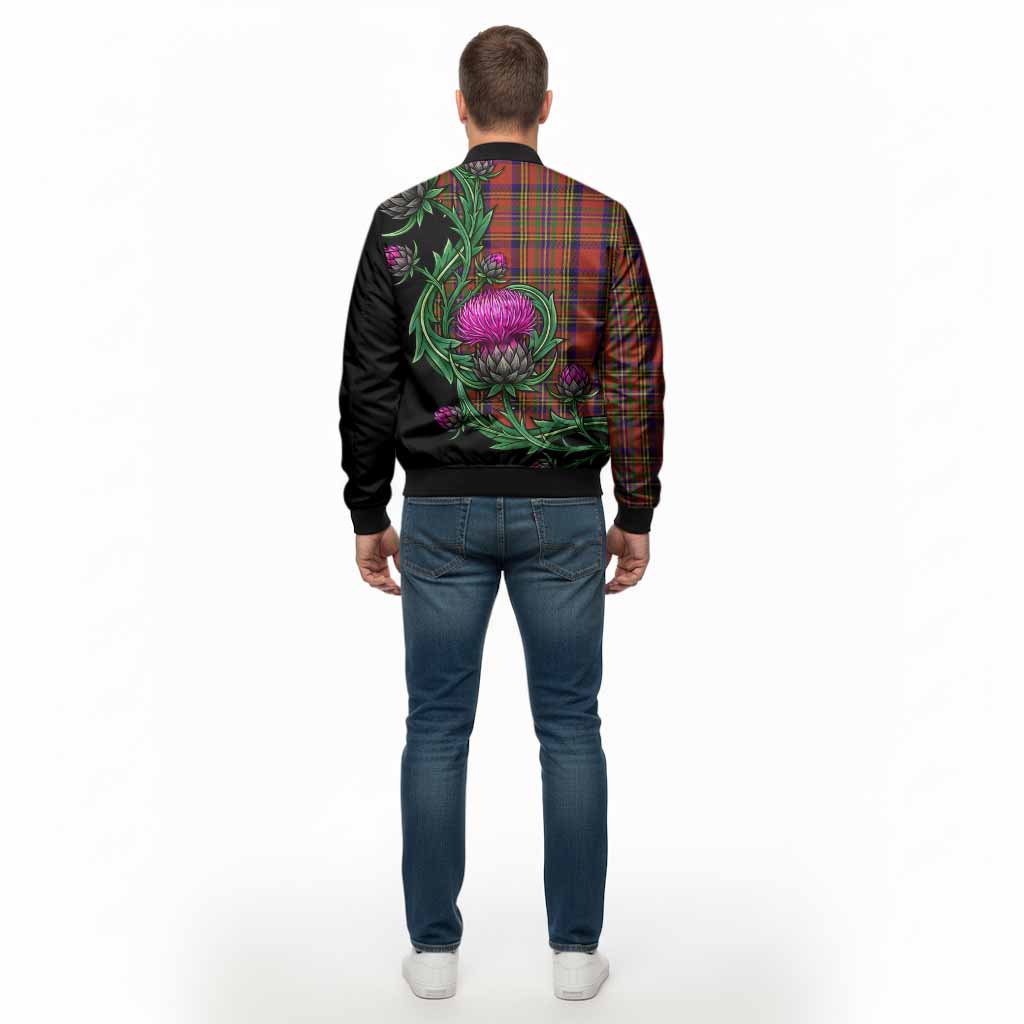 Hepburn Tartan Bomber Jacket Resilient Scottish Thistle - Tartan Vibes Clothing