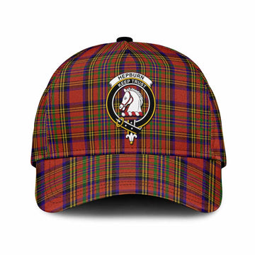 Hepburn Tartan Classic Cap with Family Crest