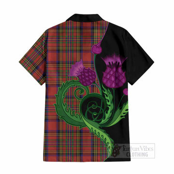 Hepburn Tartan Cotton Hawaiian Shirt Traditional Scottish Thistle