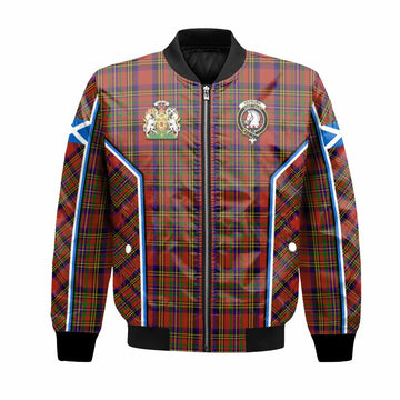 Hepburn Tartan Crest Bomber Jacket Scotland Coat of Arm Flag Style