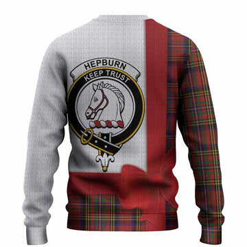Hepburn Tartan Crest Christmas Christmas Ugly Sweater Highland Cow Bagpipes Coquette Bow Style
