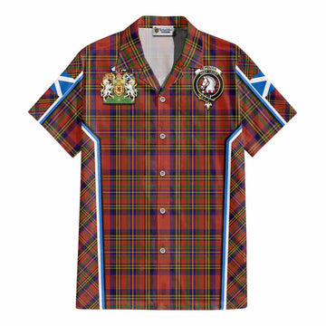 Hepburn Tartan Crest Cotton Hawaiian Shirt Scotland Coat of Arm Flag Style