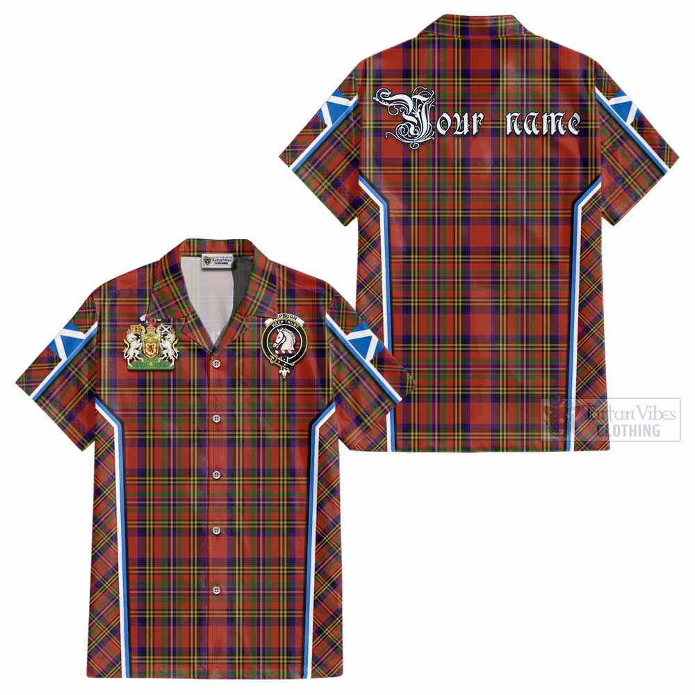 Hepburn Tartan Crest Cotton Hawaiian Shirt Scotland Coat of Arm Flag Style - Tartan Vibes Clothing