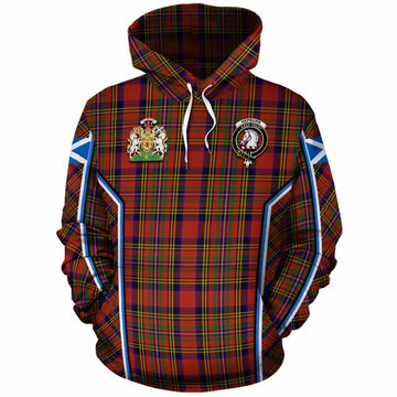 Hepburn Tartan Crest Cotton Hoodie Scotland Coat of Arm Flag Style - Tartan Vibes Clothing