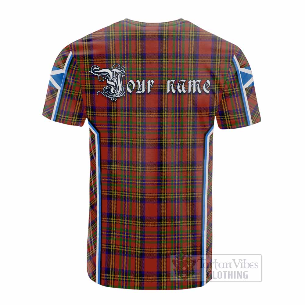 Hepburn Tartan Crest Cotton T-shirt Scotland Coat of Arm Flag Style - Tartan Vibes Clothing