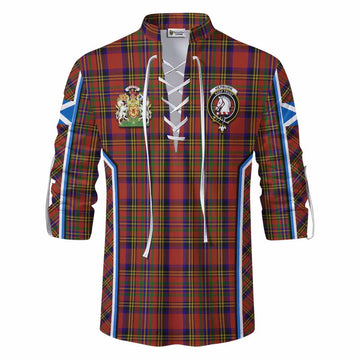 Hepburn Tartan Crest Ghillie Kilt Shirt Scotland Coat of Arm Flag Style