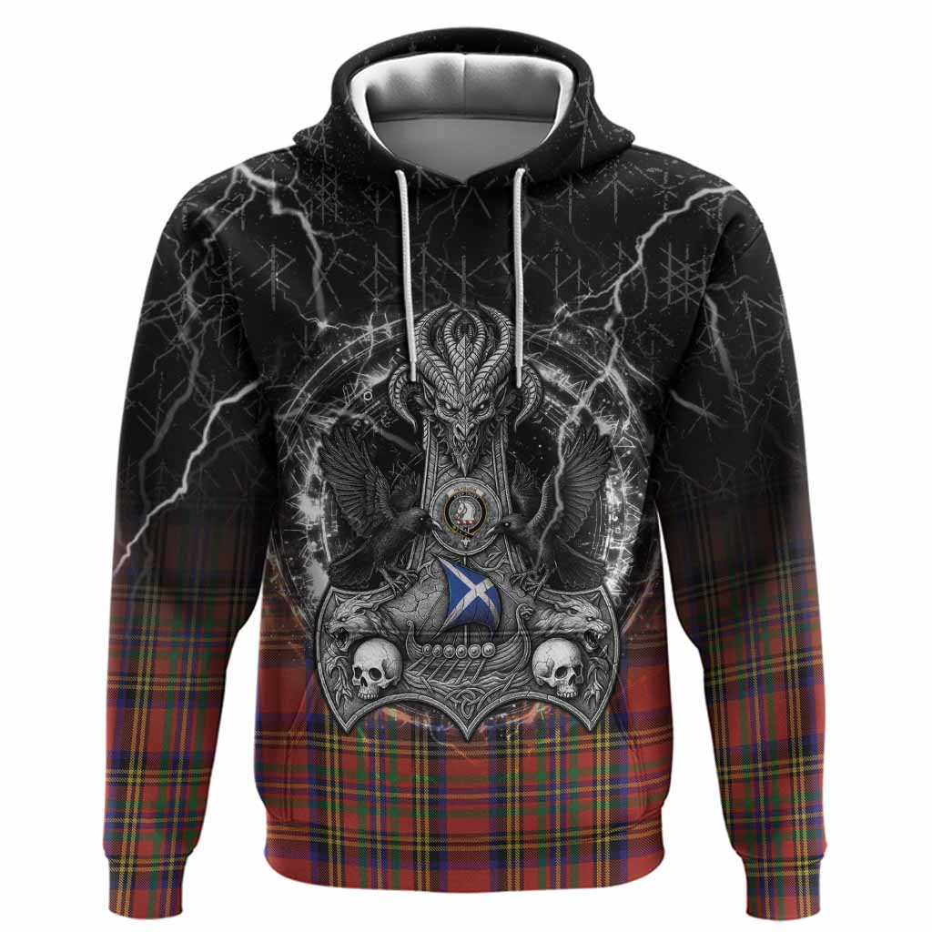 Hepburn Tartan Crest Hoodie Celtic Odin's Raven Legacy
