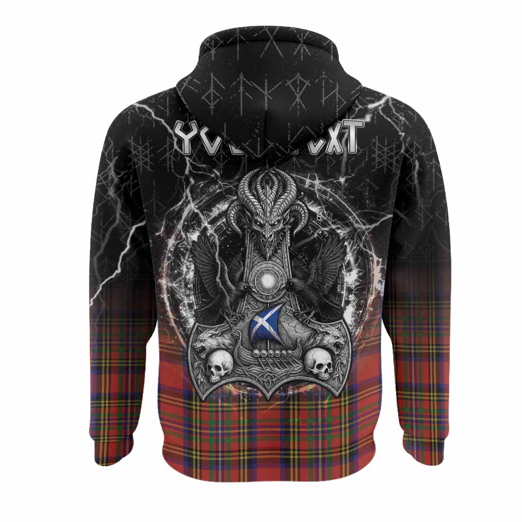 Hepburn Tartan Crest Hoodie Celtic Odin's Raven Legacy
