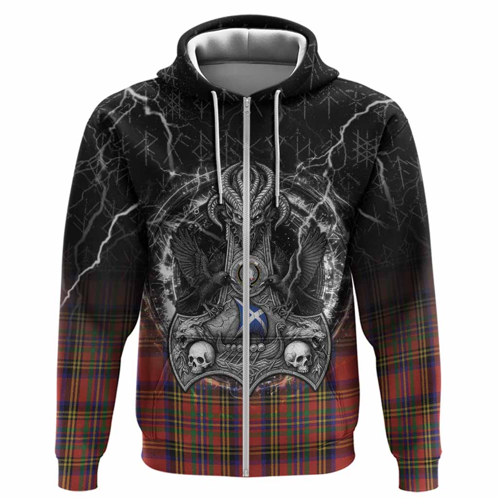 Hepburn Tartan Crest Hoodie Celtic Odin's Raven Legacy