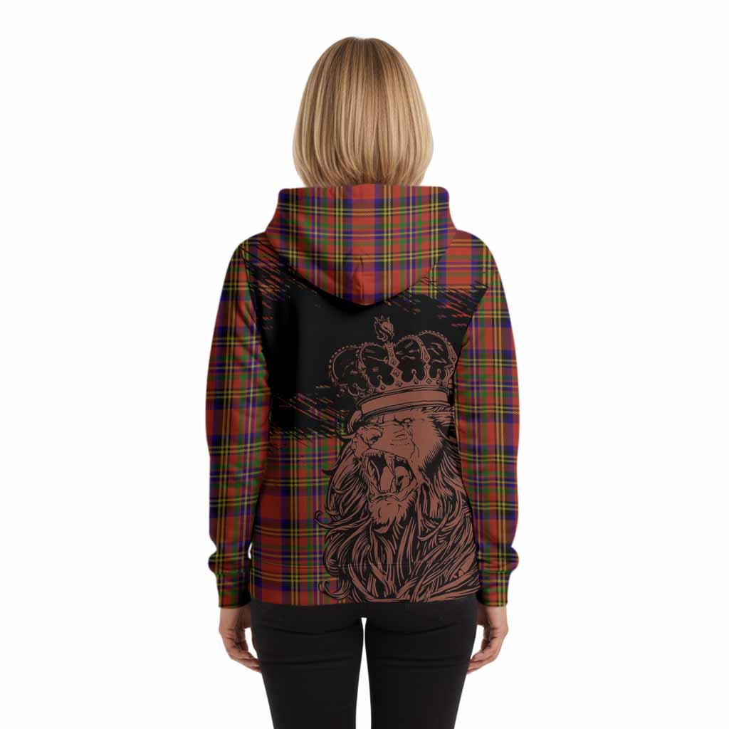 Hepburn Tartan Crest Hoodie Crowned Lion Heritage Style