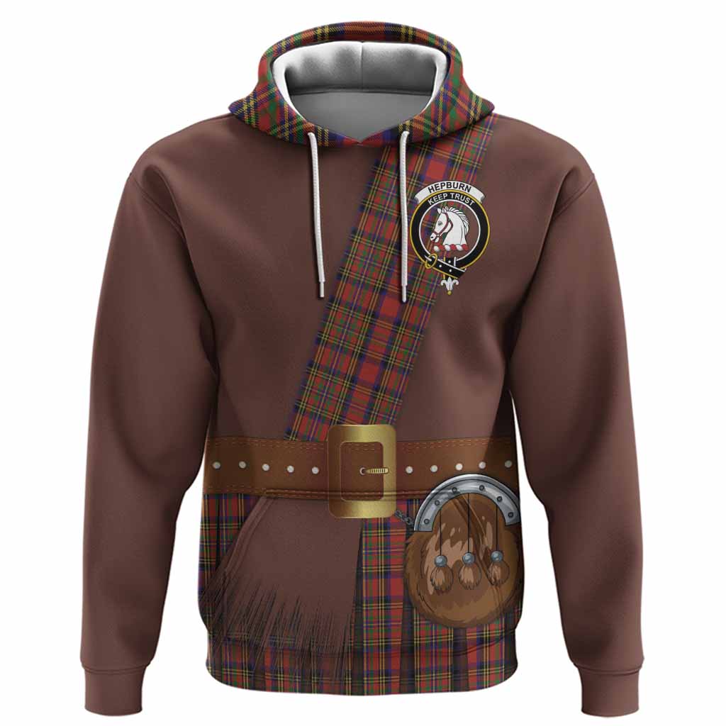 Hepburn Tartan Crest Hoodie Kilt Costume Style