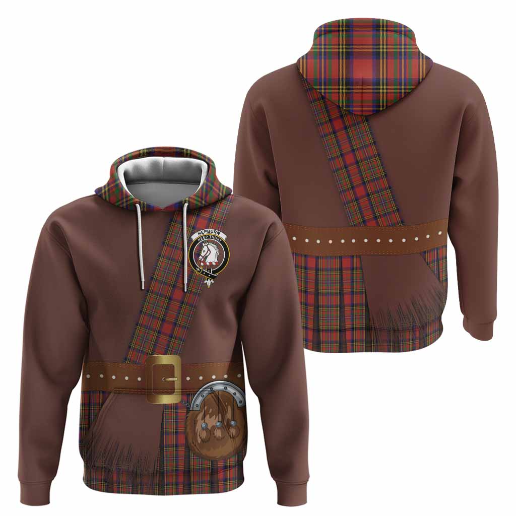 Hepburn Tartan Crest Hoodie Kilt Costume Style