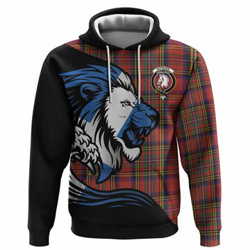 Hepburn Tartan Crest Hoodie Scottish Golden Lions Wave Flow