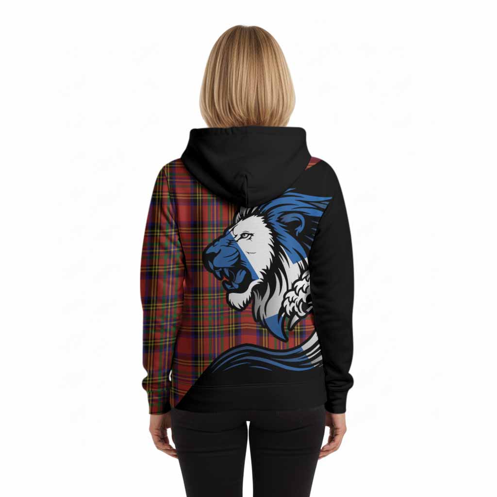 Hepburn Tartan Crest Hoodie Scottish Golden Lions Wave Flow
