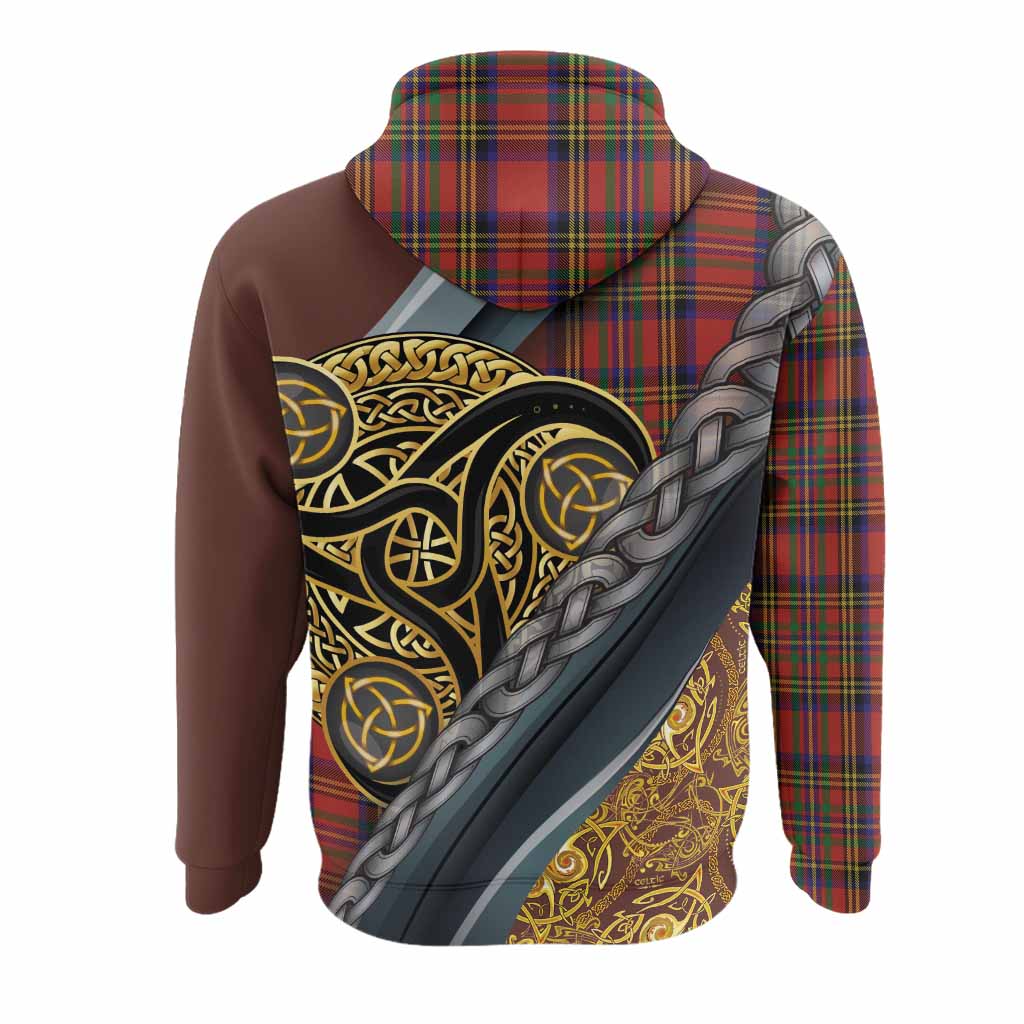 Hepburn Tartan Crest Hoodie Scottish Triskele Celtic