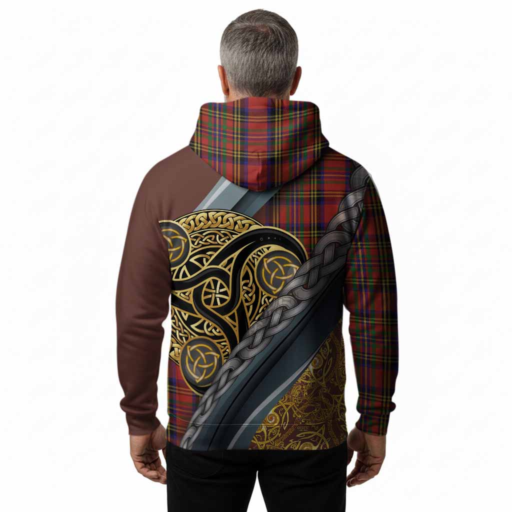 Hepburn Tartan Crest Hoodie Scottish Triskele Celtic