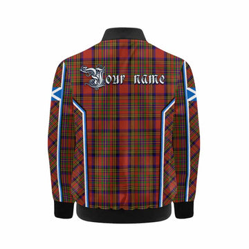 Hepburn Tartan Crest Kid Bomber Jacket Scotland Coat of Arm Flag Style
