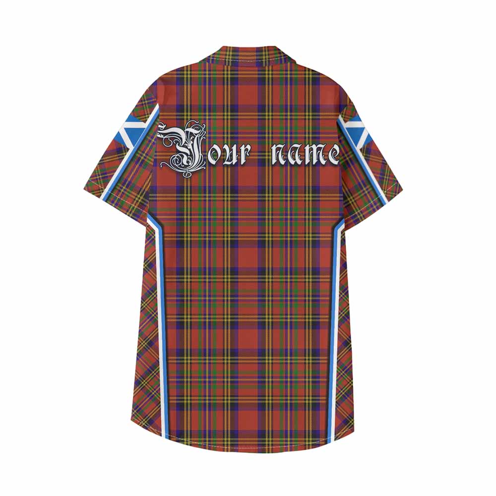 Hepburn Tartan Crest Kid Hawaiian Shirt Scotland Coat of Arm Flag Style - Tartan Vibes Clothing