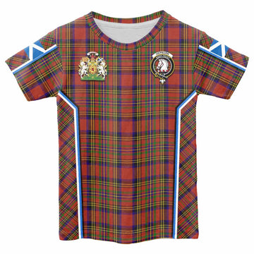 Hepburn Tartan Crest Kid T-shirt Scotland Coat of Arm Flag Style