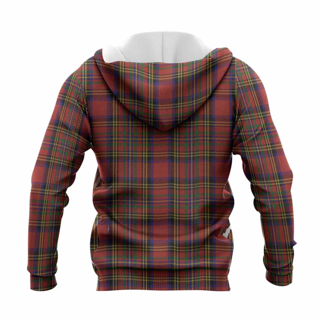Hepburn Tartan Crest Knitted Hoodie Ferocious Lion Style